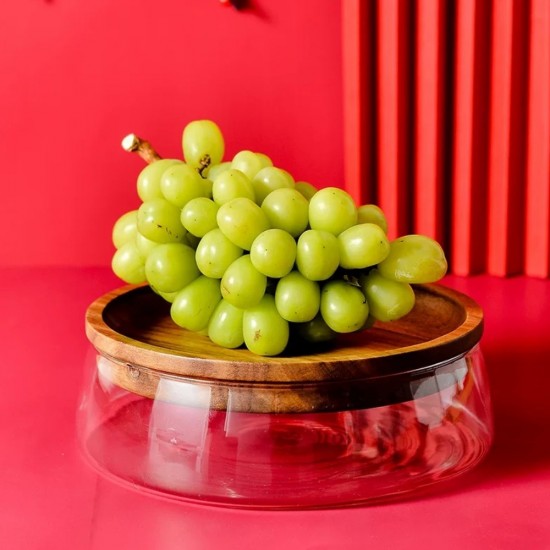 Wooden & Glass Serving Platter